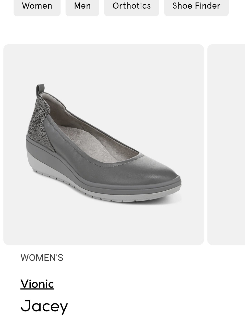 NEW Vionic Jacey Women's Gray Wedge Slip-On